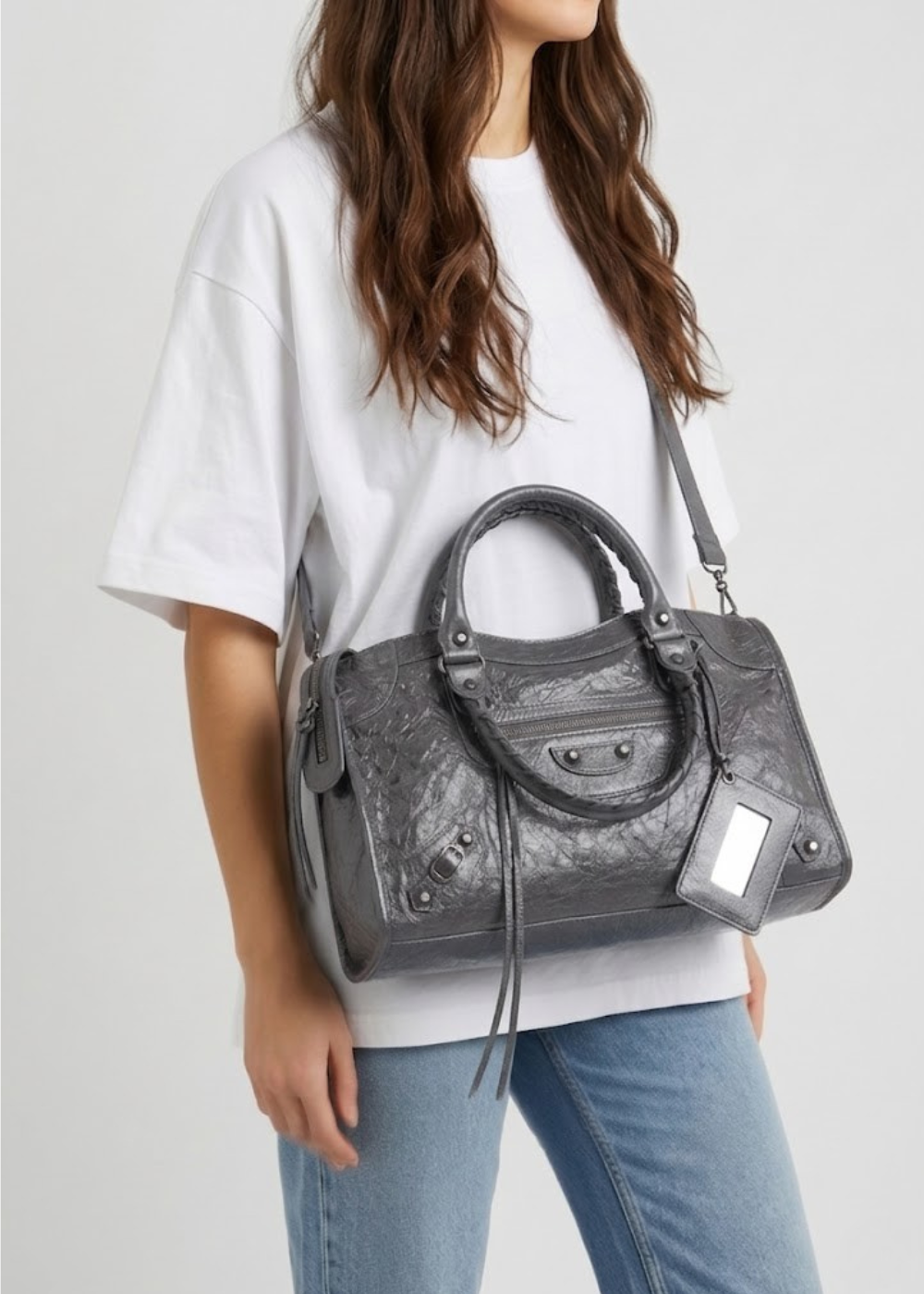 Grey Handbag for School  Structured Laptop Bag | Athens