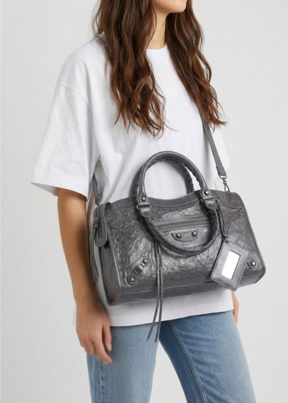 Grey Handbag for School  Structured Laptop Bag | Athens