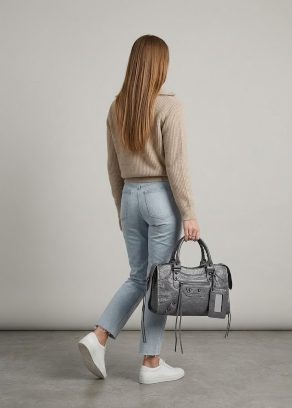 Grey Handbag for School  Structured Laptop Bag | Athens