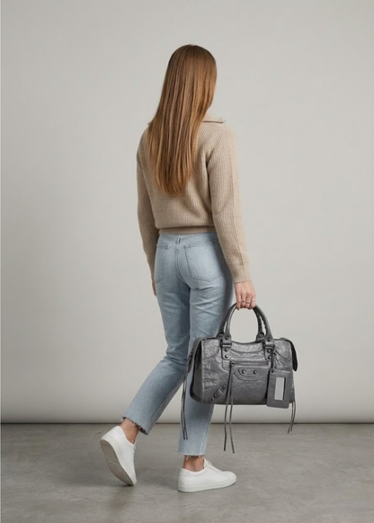 Grey Handbag for School  Structured Laptop Bag | Athens