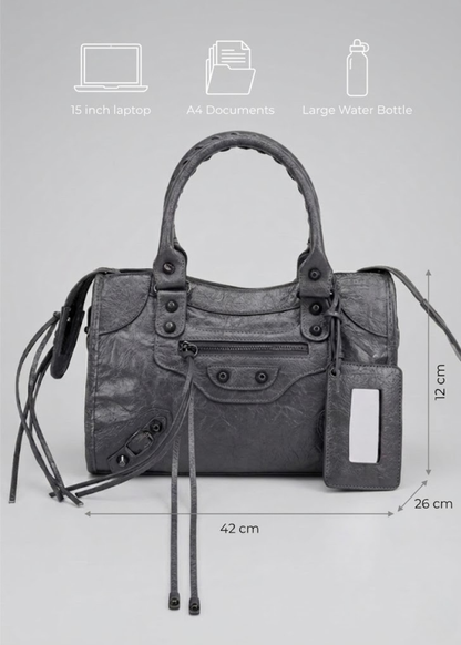 Grey Handbag for School  Structured Laptop Bag | Athens