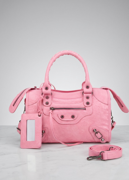 Pink Handbag for School with card holder |  Athens