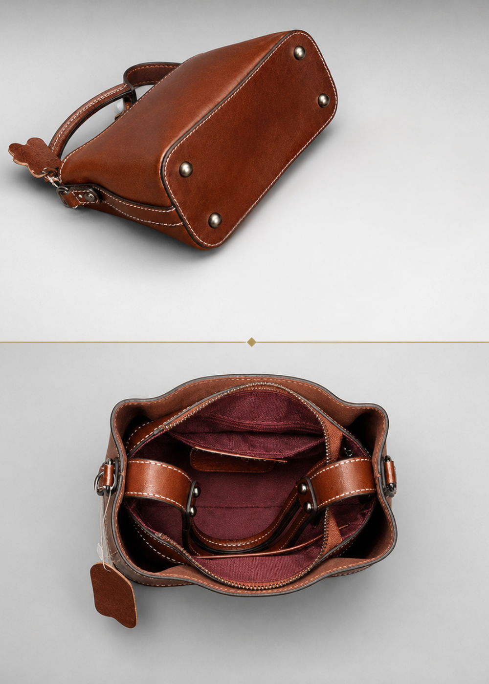 Genuine Leather Bucket Bag | Bern