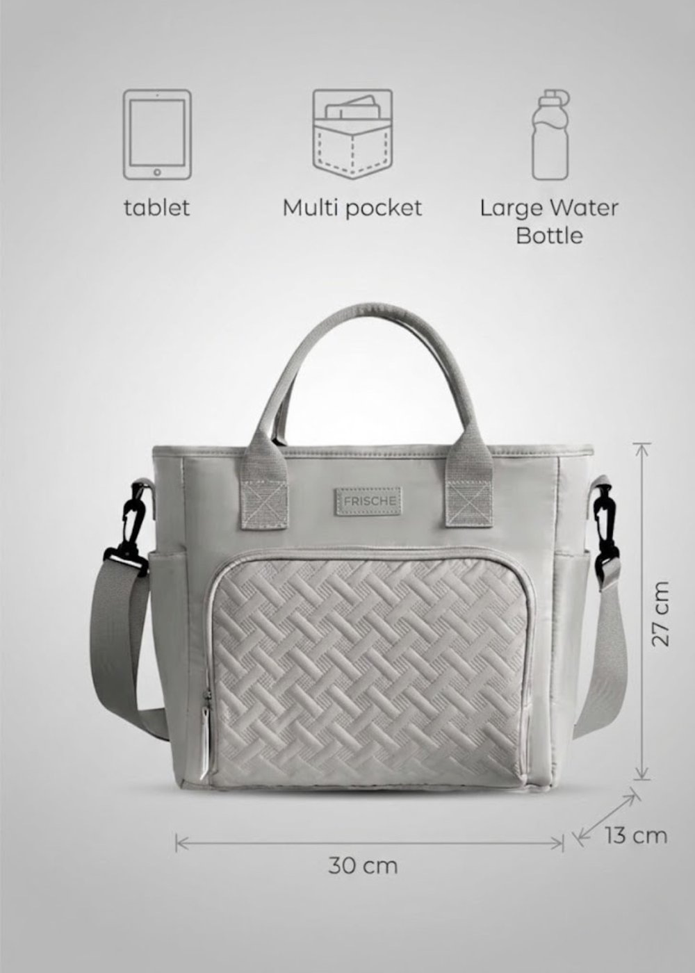Grey Ladies Lunch Tote Bag | The Belgravia