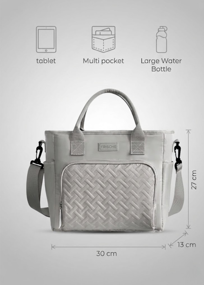 Grey Ladies Lunch Tote Bag | The Belgravia