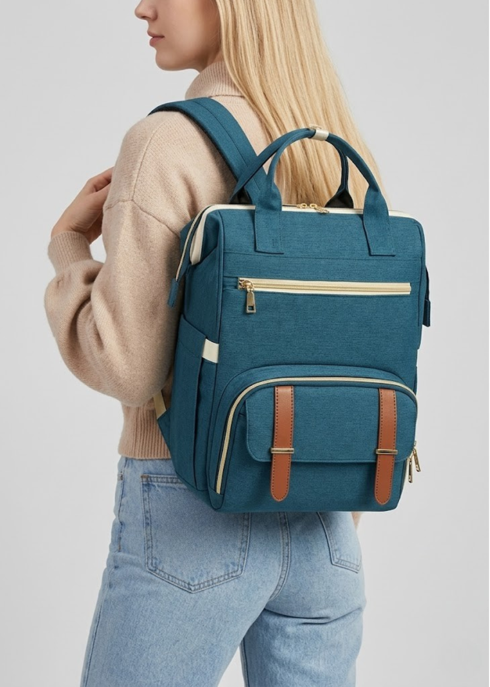 2-in-1 Blue Insulated Backpack with Laptop Compartment