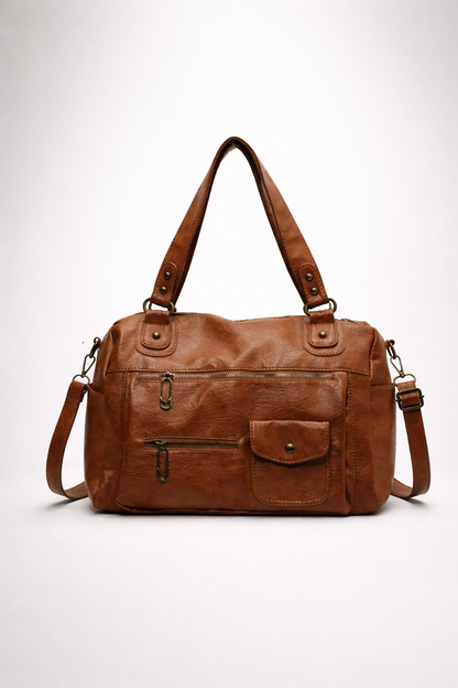 Big handbag for school with multiple front pockets