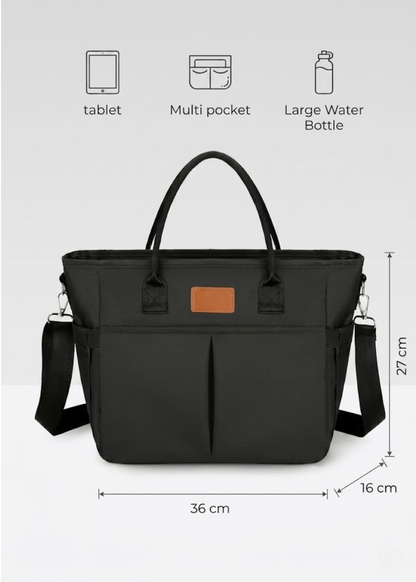Black Waterproof Ladies Lunch Tote Bag | The Fitzroy