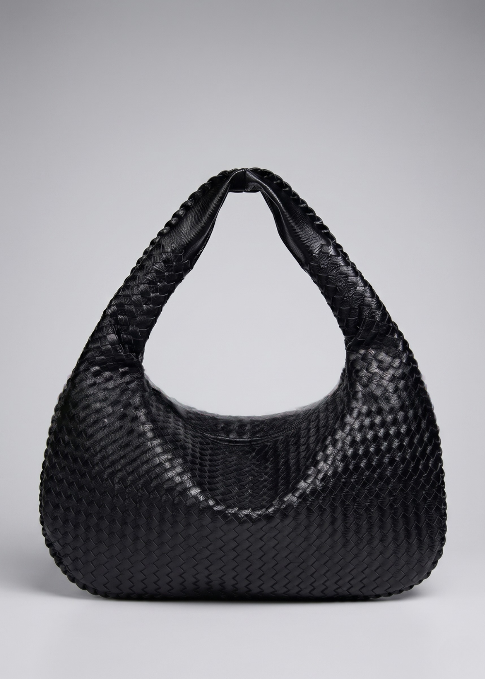 Black Leather Work Bag — Woven Hobo & Laptop | Mylos