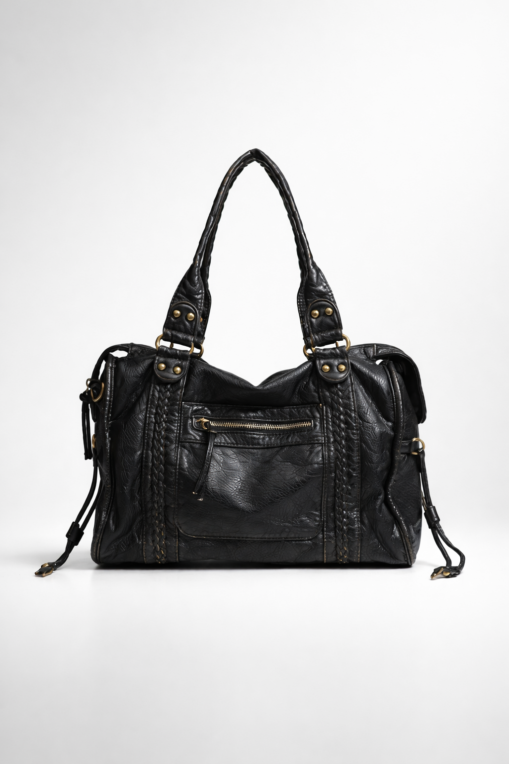 black handbag for school with zipper pockets | PALERMO