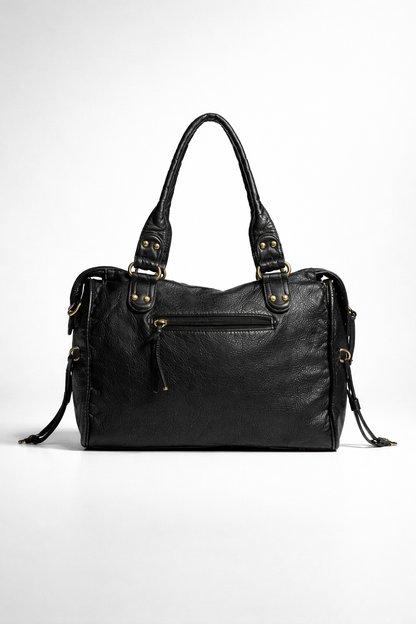 black handbag for school with zipper pockets | PALERMO