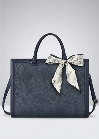 Navy  Work Tote Bag — Embossed  & Laptop bag | Corfu