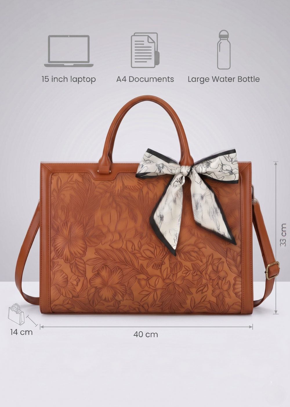 Work Tote Bag — Embossed Multi-pocket & Laptop bag | Corfu