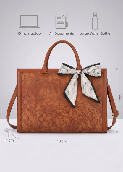 Work Tote Bag — Embossed Multi-pocket & Laptop bag | Corfu
