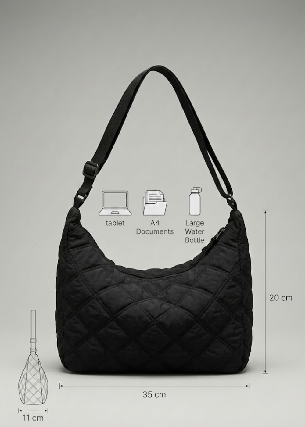 Quilted Puffer Hobo Bag | Reykjavik
