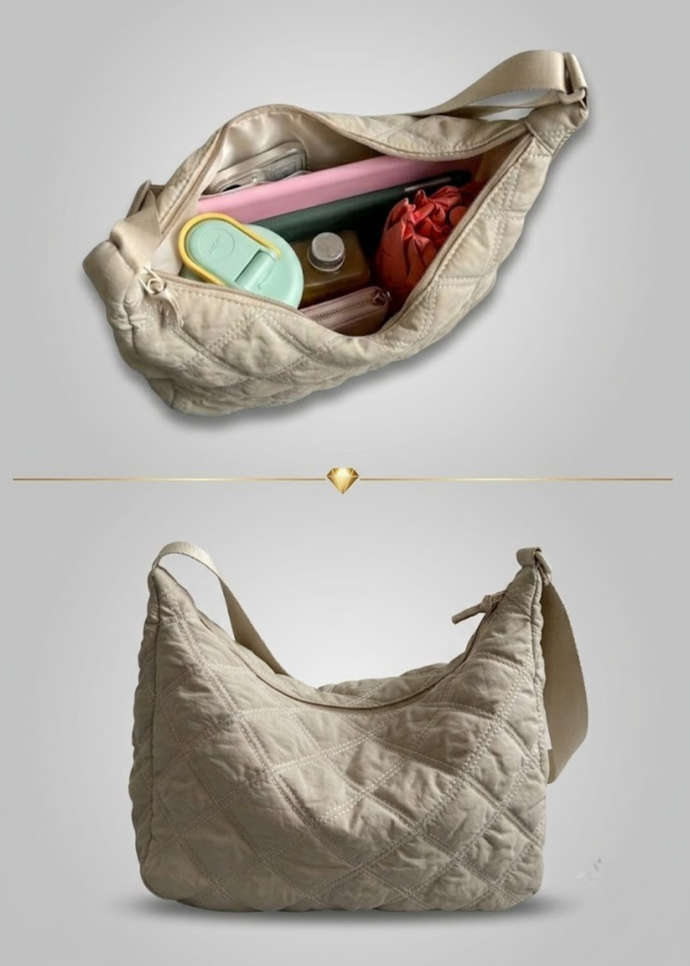 Quilted Puffer Hobo Bag | Reykjavik