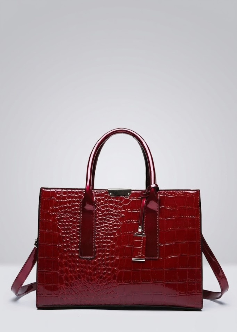 Structured Croc-Embossed Tote Bag |  Vienna