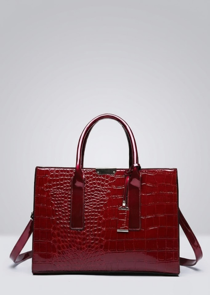 Structured Croc-Embossed Tote Bag |  Vienna