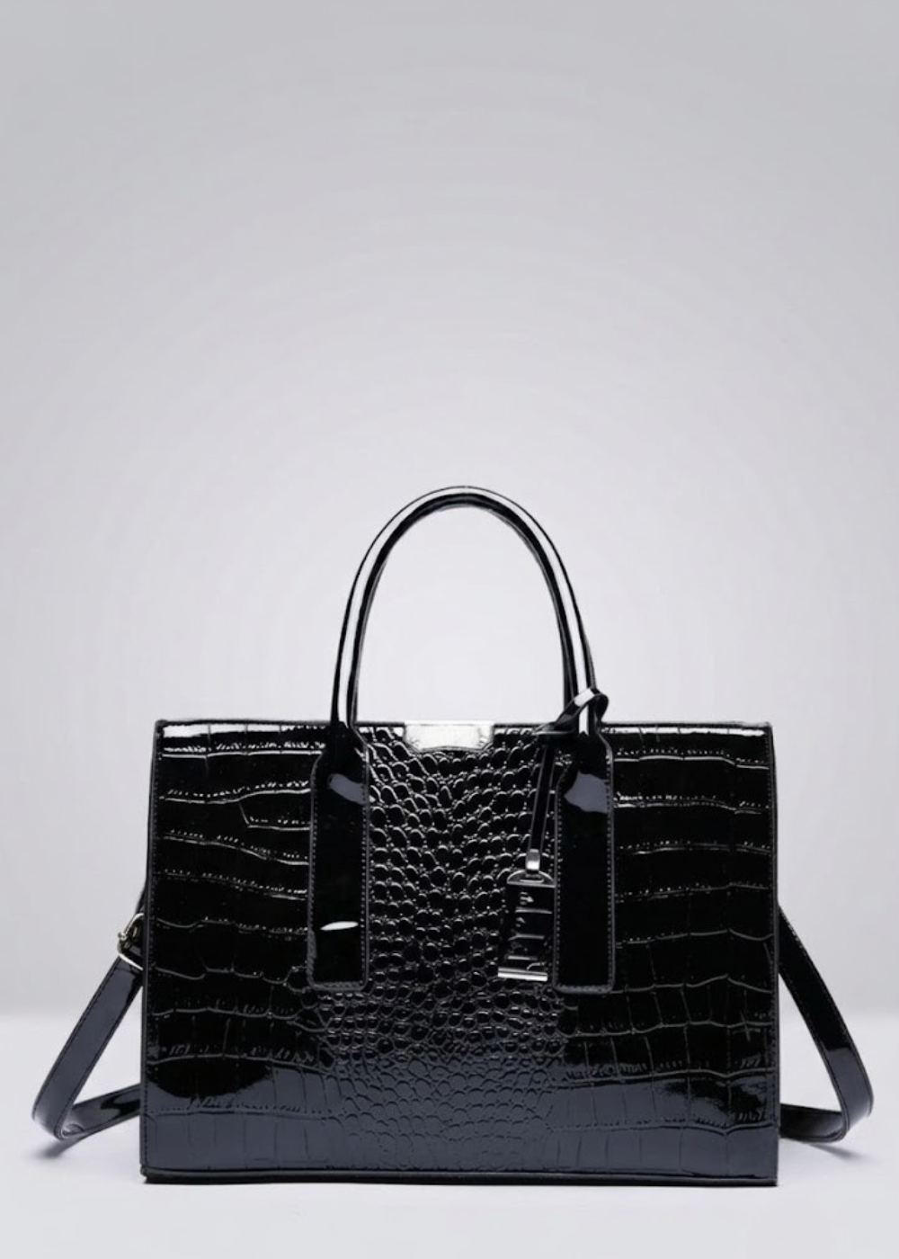 Structured Croc-Embossed Tote Bag |  Vienna
