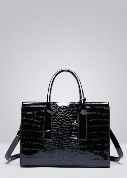 Structured Croc-Embossed Tote Bag |  Vienna