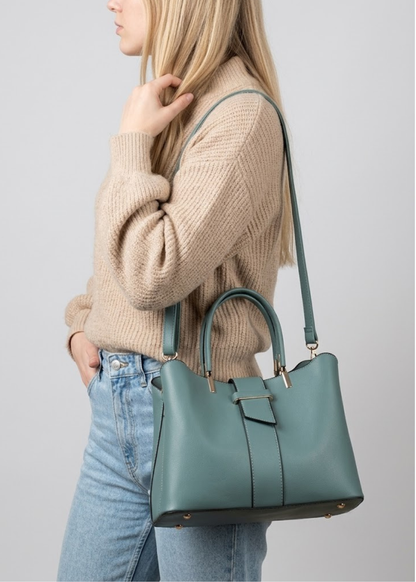 Structured leather Tote bag & Pouch Set |  Warsaw