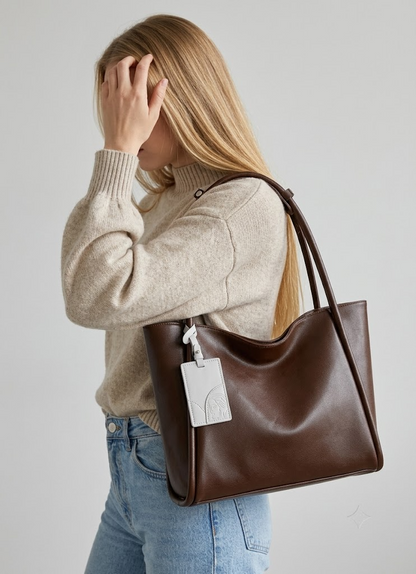 Slouchy Leather Tote Bag |  Aarhus