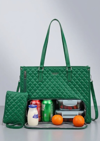 Green Insulated  Ladies Lunch Tote Bag |The Clerkenwell