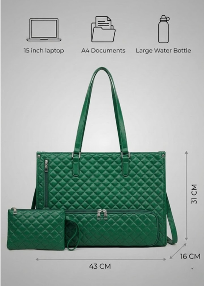 Green Insulated  Ladies Lunch Tote Bag |The Clerkenwell