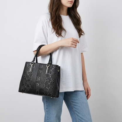Snake Embossed Tote Bag, Colmar