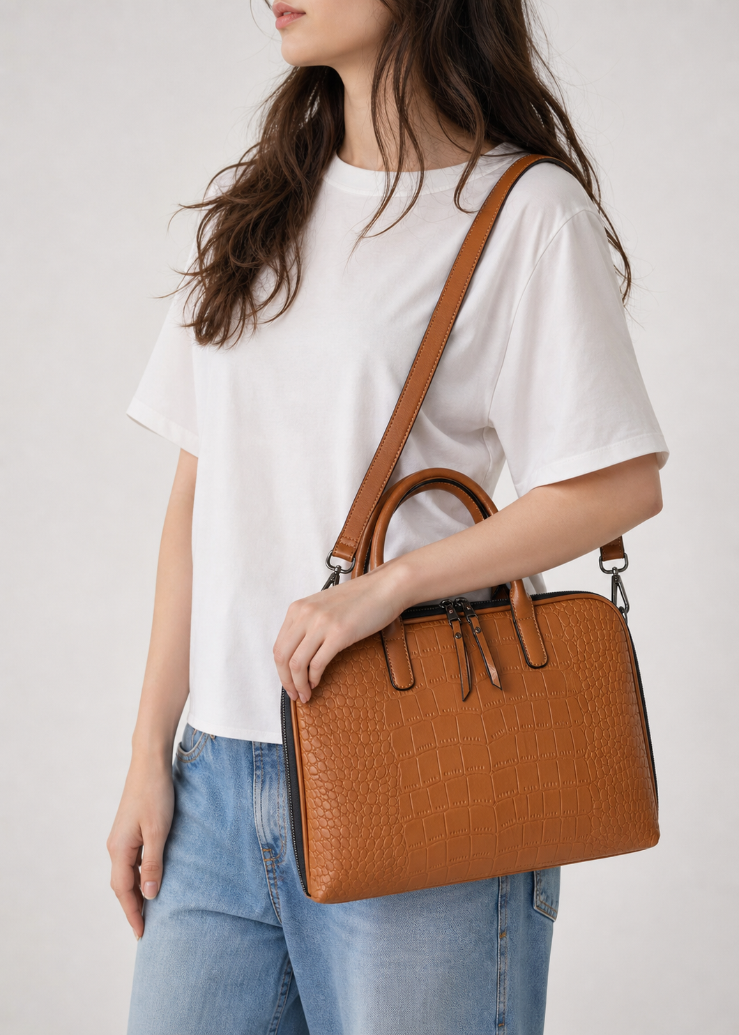 Croc Embossed Laptop Bag |  Espoo