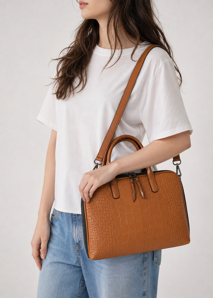 Croc Embossed Laptop Bag |  Espoo