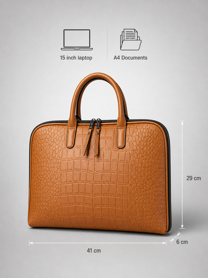 Croc Embossed Laptop Bag |  Espoo