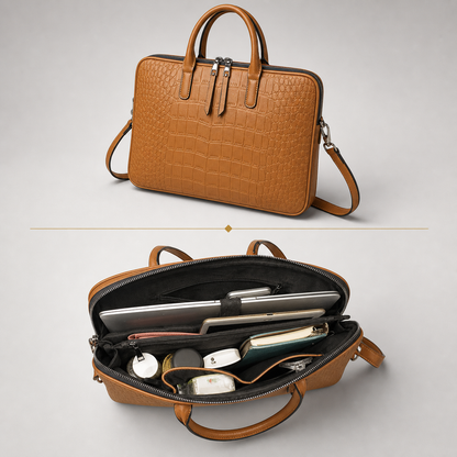 Croc Embossed Laptop Bag |  Espoo