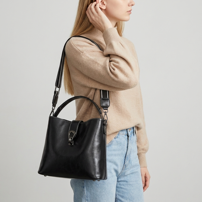 Genuine Leather Bucket Bag | Bern