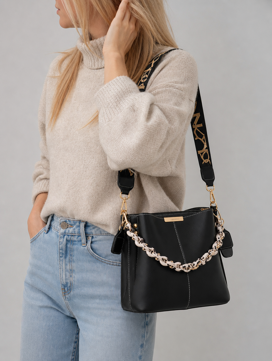 Chain & Scarf Bucket Bag | Namur