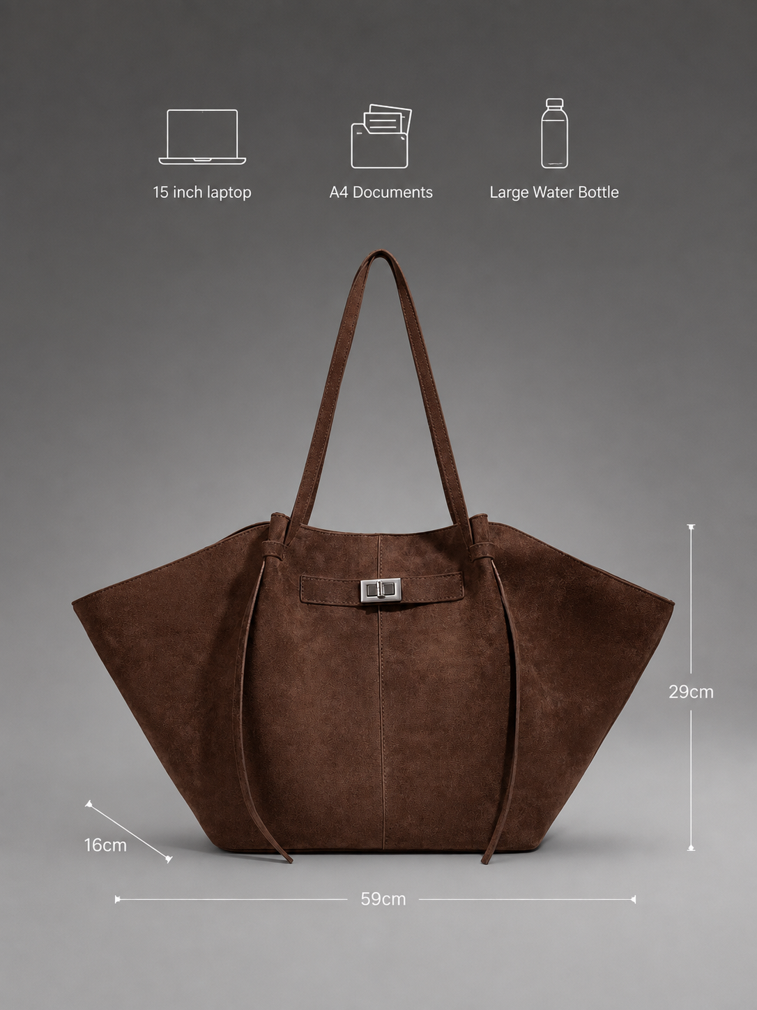 Structured Wing  suede  Tote bag | Bamberg