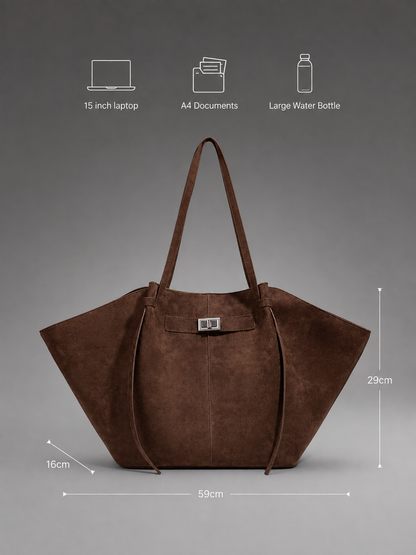 Structured Wing  suede  Tote bag | Bamberg