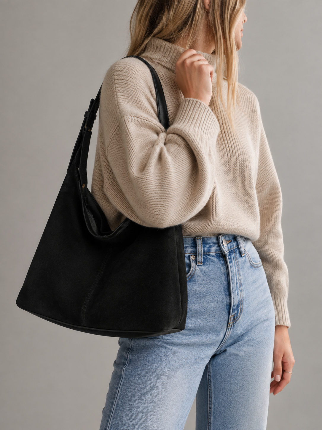 Slouchy Suede Hobo Bag | Jena