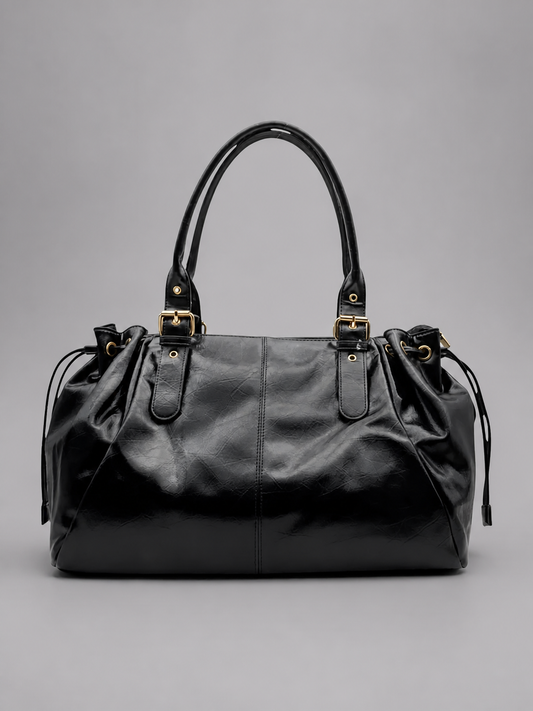 Glossy Leather Shoulder Bag | Bonn