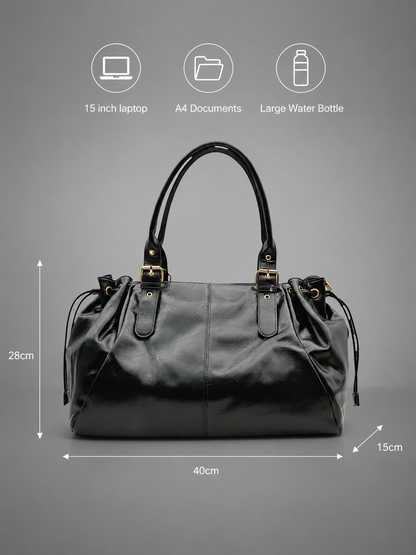 Glossy Leather Shoulder Bag | Bonn