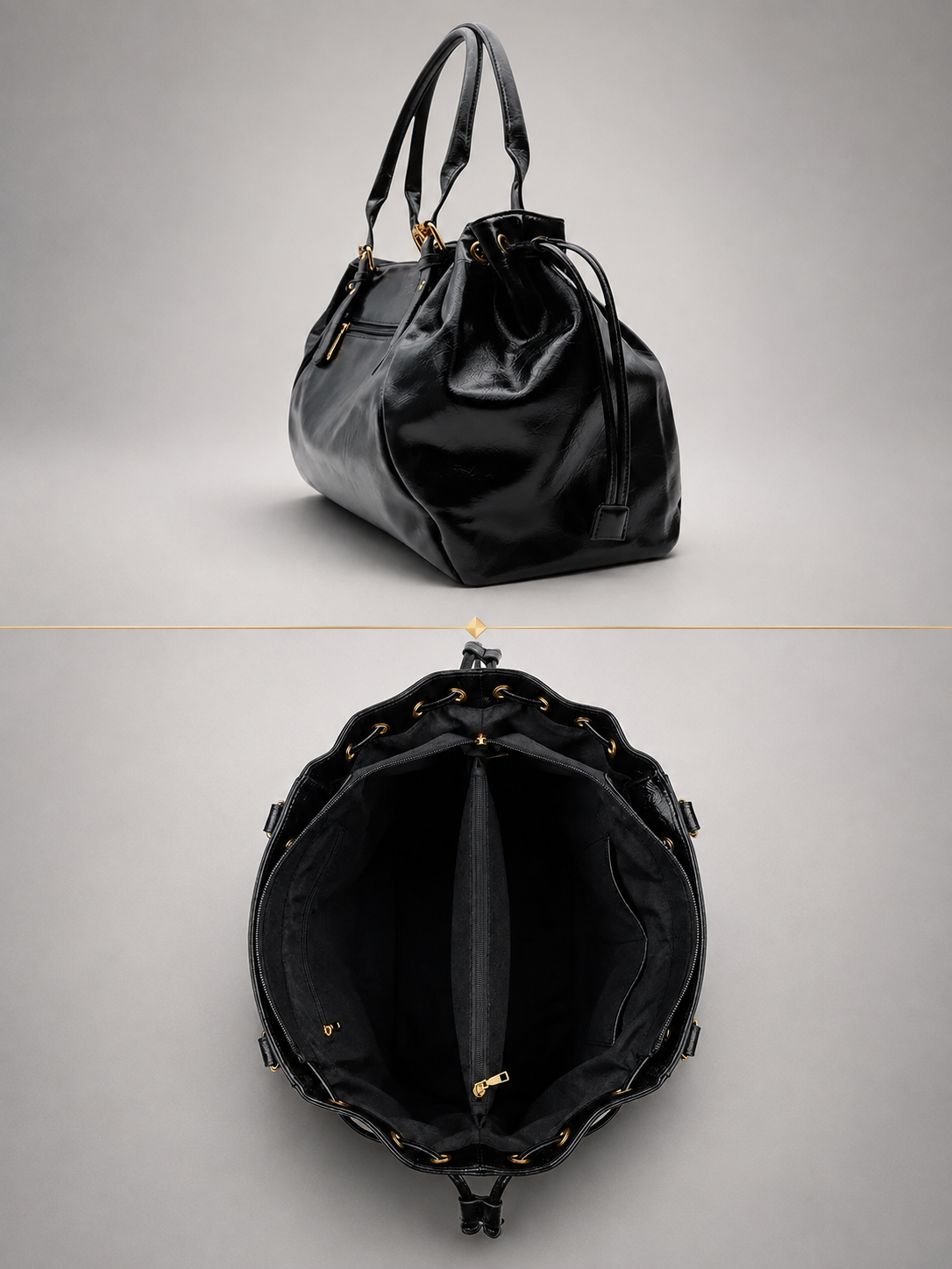 Glossy Leather Shoulder Bag | Bonn
