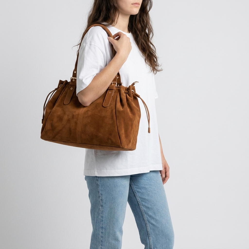 Structured Suede Shoulder Bag | Hanover