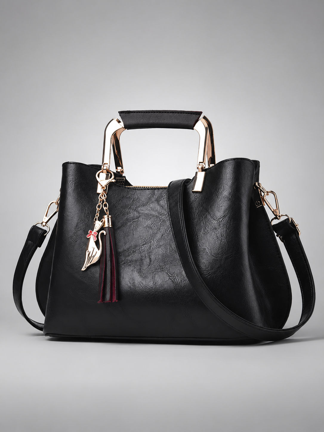 Metal Handle Tassel Satchel | Seville