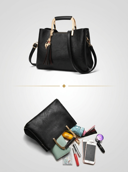 Metal Handle Tassel Satchel | Seville