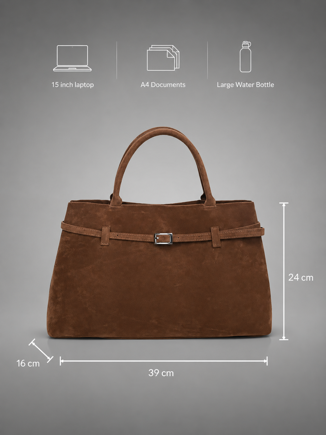 Suede Belted Tote Bag | Grenoble