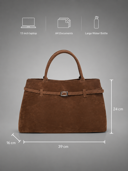 Suede Belted Tote Bag | Grenoble