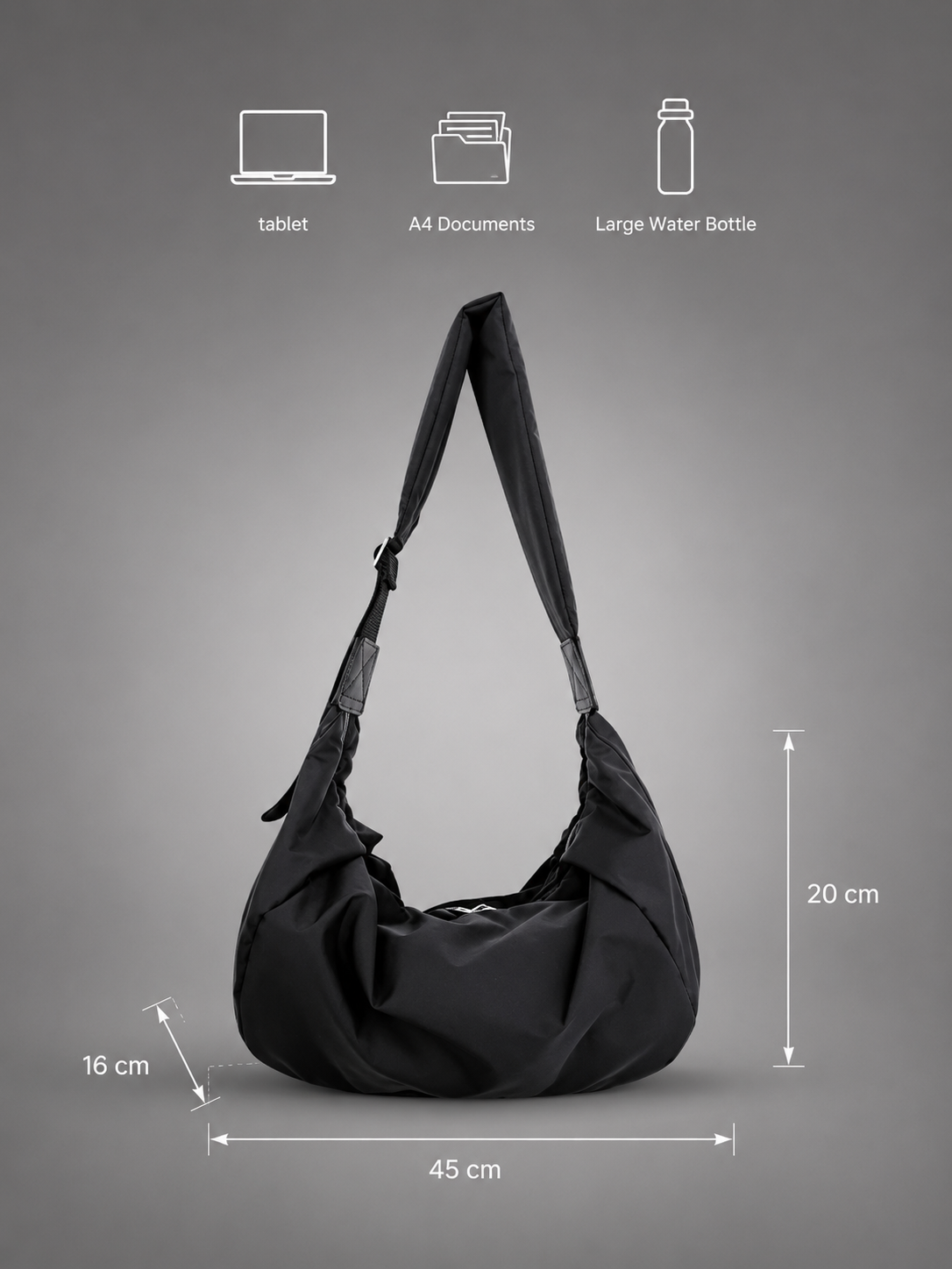 Oversized Nylon Hobo Bag | Nantes