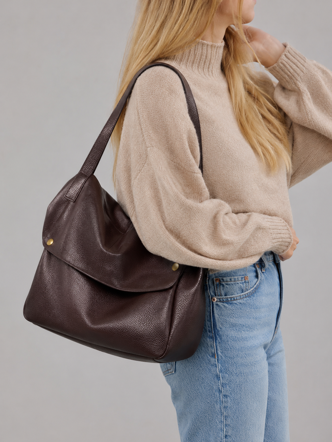 Slouchy Leather Hobo bag | Fulda