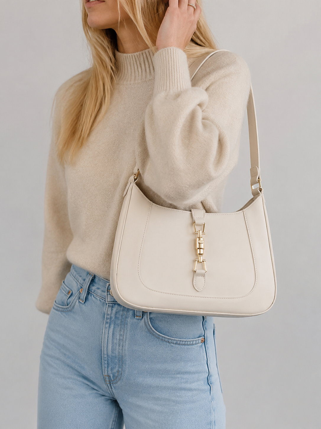 Curved Push-Lock Hobo Bag | Rennes