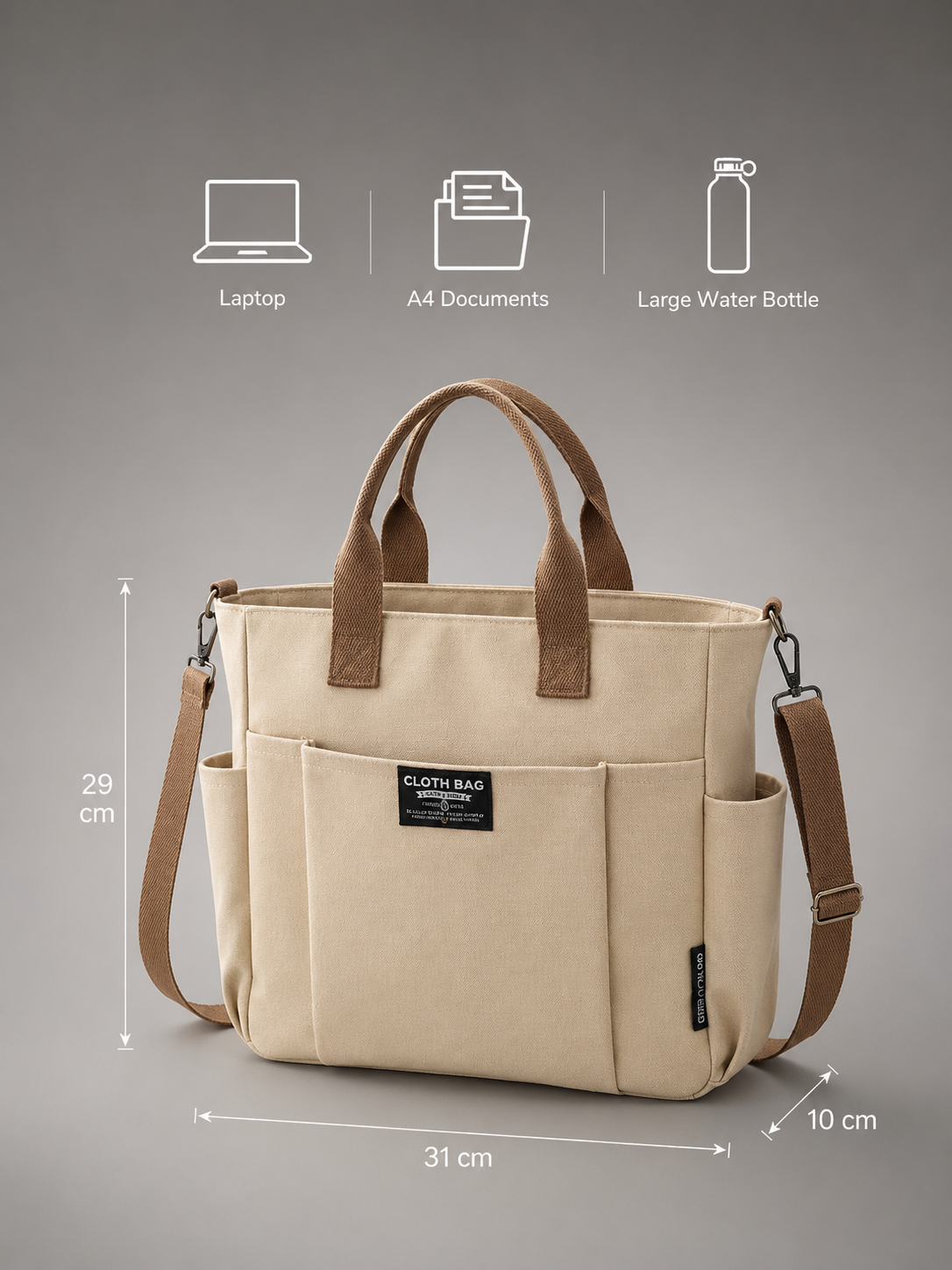 Structured Canvas Tote Bag | Delft